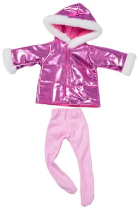 XIANMY Puppenkleidung, Kapuzenmantel, Hose, Jacke, Hose, Winteranzug, Outfits für 45 cm, Mädchen, Puppenzubehör, Weihnachten, Geburtstag, Party, Rosenrot