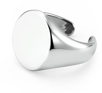 ALEXCRAFT Sterling Silver Rings for Women, Silver Chunky Thick Ring Large Wide Flat Ring Thumb Finger Adjustable Open Bands Fashion Statement Unisex Rings Jewelry Gifts