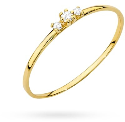 MARKO Ring Damen Gold mit Zirkonia – Echtgold Schmuckring Glitzer – Verlobungsring Damen Gold – Frauen Ringe Schmuck – Ästhetischer Love Everlasting - Anxiety (Weißer Zirkoniumdioxid, 52 (16.5))