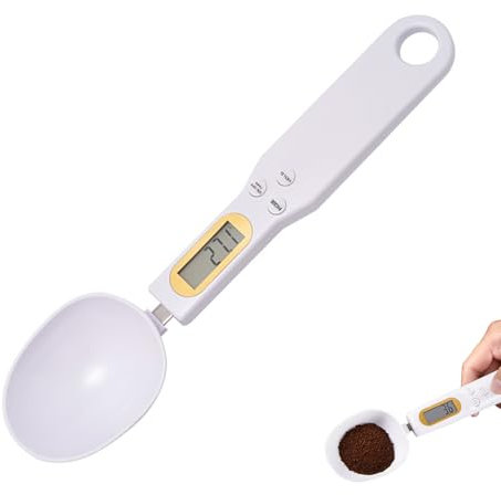Cuchara Báscula Digital de Precisión, Cuchara medidora digital para Medir Alimentos en la Cocina, Capacidad de 0.1 g a 500 g, Pantalla LCD, Medición Exacta, Ideal para Ingredientes Sólidos y Líquidos