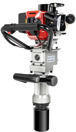 32.7cc 2-Stroke Post Driver Petrol Fence Ocker Concrete Jack Hammer, Portable Gas Powered Fence Ocker for Farm, Construction & Landscaping
