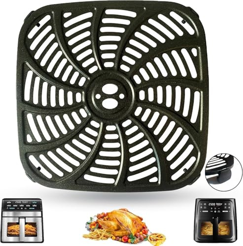 HEISENLIN 8QT Air Fryer Replacement Grill Grate for Gourmia GAF858 GAF823 Digital Air Fryers, Premium Grill Pan Crisper Plate Tray Rack Shelf Grid for Gourmia 8QT, Dishwasher Safe, Nonstick
