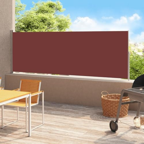 Item-Patio - Toldo lateral retráctil de 220 x 500 cm, color marrón, césped y jardín, vida al aire libre, sombrillas y sombrillas
