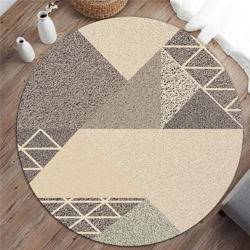 Odot Tappeto Sedia Ufficio Gaming, Rotondo Tappeto Salvapavimento Antiscivolo Protettore del Pavimento Tappetino per Sedia da Ufficio con Ruote per Piastrelle, Parquet (Triangoli antracite,100cm)