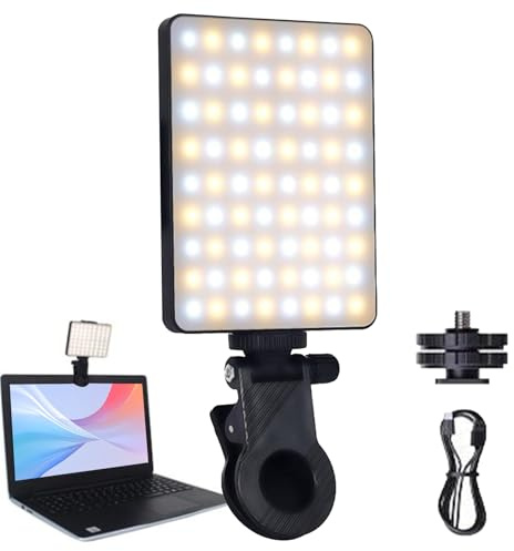 Luz de teléfono, Adaptador de trípode de cámara de luz Recargable, Adaptador de Alto Brillo para Laptop, Creadores nocturnos, fotografía, al Aire, transmisión en, Monitor de Viaje