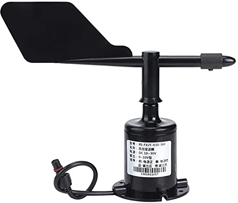 FILFEEL Anemometro con Trasmettitore di velocità del a 360 Gradi per Misurazioni Accurate (Coppia di linee a spina 0-10V (360°) 0,7 metri)