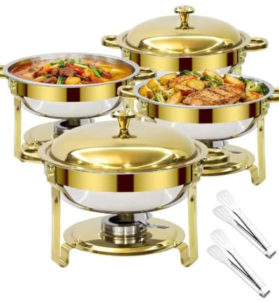 SXNIWBAI Calentador de comida para buffet, Chafing Dish 6L Acero Inoxidable