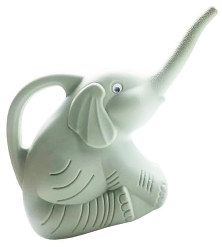 LOVIVER 2L Arrosage en Forme d'Éléphant, Plante Arroser avec Bec Long Anti-Gouttes, Arrosoir de Jardin en Plastique Léger avec Poignée Ergonomique, Idéal pour Jardin/Balcon/Intérieur, Vert Clair