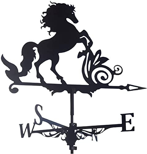 Girouette en métal Fer girouette rétro en Fonte Cheval girouette Patio Cour Ornement décoration pour Support de clôture décorations de de Toit extérieur