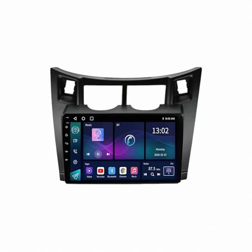 Autoradio 2 Din per Toyota Yaris Fascia 2005-2012 Multimediale Touch Screen Bluetooth Gps Wifi Android Auto, Telecamera Posteriore Fm/Rds Mirror, 8 Nucleo 8G+256G