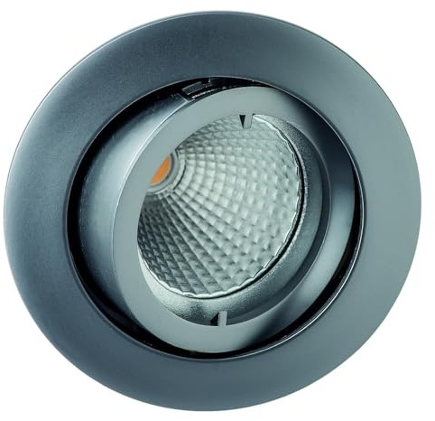 Rutec Alu-Druckguss-Einbaustrahler für MR16, IP20, Ø 8.2cm, mit Bajonett, ohne Fassung, schwenkbar, Eisen gebürstet