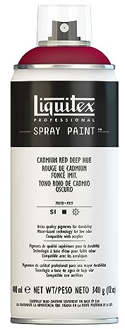 Liquitex 4450311 Professional Acryl Spraydose 400ml – Kadmium - Rot dunkel Imit. – Lichtecht, frostbeständig, mattes Finish, für Innen- & Außenbereich