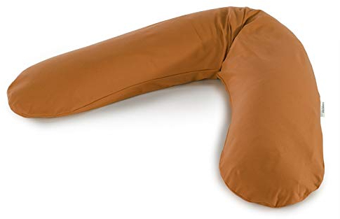 Das Original Theraline Stillkissen | 190 cm | Dinkelfüllung | inklusive Bezug Jersey ocker