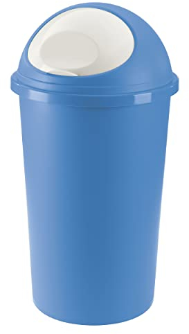 Tontarelli Pattumiera C/Coperchio 25L Small Hoop Blu/Panna