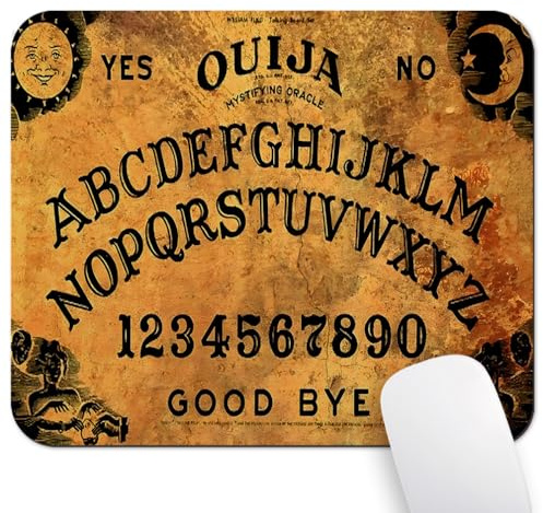 Wknoon Mauspad im Vintage-Retro-Design mit Ouija-Boards-Design, großes Gaming-Mauspad, niedliche Matte | 24,1 x 20,1 cm, rutschfeste Unterseite, niedliches, glattes Mauspad