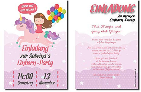 Einladung Einladungskarte Kindergeburtstag Einhorn Party