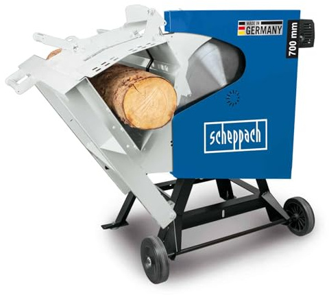 Scheppach Scie à bûches HS720B | Scie à bascule pour bois de chauffage | Lame de Ø700mm | 9000W | 12,2CV | Coupe réversible 250mm | Hauteur de coupe des rondins 60-240mm | Bûches 370 x 240mm