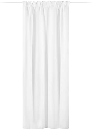 JEMIDI Vorhang blickdicht 140x250cm - Gardine mit Kräuselband Universalband - 100% Polyester Schal lang für Wohnzimmer Schlafzimmer - weiß