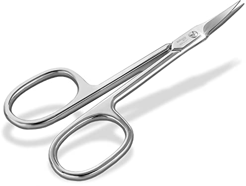 Ciseaux à cuticules de Solingen, fabriqués en Allemagne Manucure Pédicure avec lame incurvée pour une coupe et un retrait précis des cuticules 9,5 cm