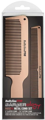 BaBylissPRO RoseFX Barberologie-Kamm-Set, Metall, Unisex, 2-teiliges Set