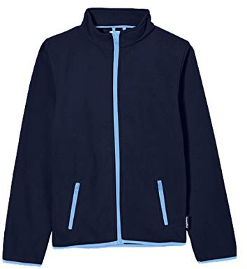 Playshoes Kinder Fleece-Jacke Farbig Abgesetzt Blouson de polyester molletonné, Marine, 152 cm Mixte Enfant