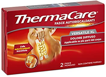 ThermaCare Versatile XL Fasce Autoriscaldanti a Calore Terapeutico per Dolore Diffuso, 8 Ore Calore Costante, 2 Fasce Monouso