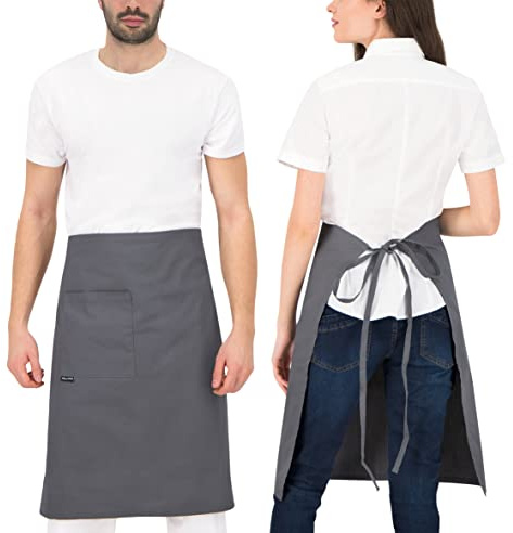 PALLTEX GAVROCHE Vorbinder Lang Kochschürze Männer Kurz Kochschürze Damen Kurz Schürze Damen Schürze Herren für Kochen Basteln Malen Backen