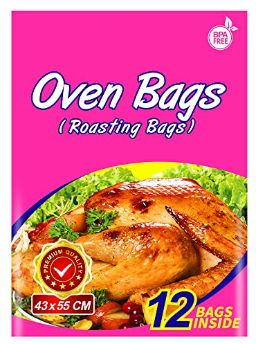 12 bolsas de horno tamaño pavo tamaño grande para asar pavos para carnes de pavo, pollo, pescado, verduras (17 x 22 pulgadas)