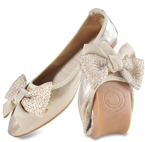 MACHSWON Womens Ballet Flats Sparkly Comfortable Casual Pointed Toe Bow-Knot Slip on Wedding Ballerina Dressy Flats Shoes Women