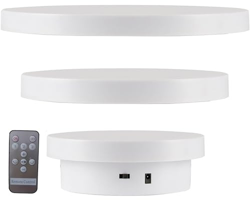 XUBX 3 in 1 Base Girevole Elettrico, Espositore Girevole Elettrico a 360 Gradi, Piatto Girevole per Fotografia, Espositore per Fotografia per Gioielli, Orologi, Fotografia, Registrazioni Video