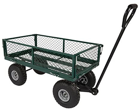 The Workplace Depot Heavy-Duty Garden Trolley Cart – 200kg Capacity, Off-Road 250mm Wheels, Solid Metal Frame, Turntable Steering – Ideal for Gardening, Warehouses & Outdoor Transport