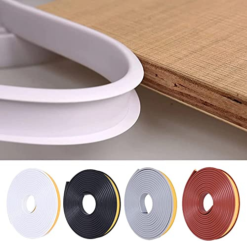 Btstil U-Form Selbstklebend Möbelkantenband, 5M Möbelkantenband Flexible TPE Faltbarer Kantenschutz für Schrankkanten, Deckenkanten, Abschlussleiste, Arbeitsplatten MöBelrestaurierung (Weiß, 12mm)