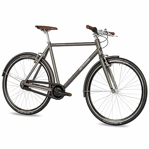 Airtracks Herren Urban Bike 28 Zoll UR.2825 City Fahrrad Shimano Nexus 7 Gang Citybike Grau Matt - 57cm (Körpergröße 180-195cm