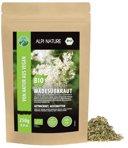 Alpi Nature Olmaria Tisana BIO 250g, Erba di Olmaria bio Essiccata e Tagliata, Tè Sfuso