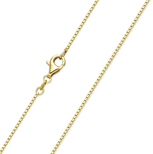 Feine Damen Venezianerkette 1mm Halskette Silber 925 vergoldet K15 | Goldkette für Anhänger aus 925 Sterling Silber mit wasserfester Vergoldung in 40-70cm von MATERIA by Matthias Wagner
