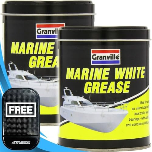 Granville 2 x 500g Marine White Grease Tin Waterproof Boat Trailer Prevents Salt Water Corrosion with 4Tress Non Slip Car Dash Mat (4T-GV-2750)