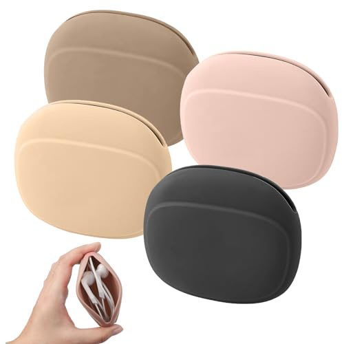Étui de Rangement pour câbles de Charge en 4 pièces, étui de Rangement en Silicone pour écouteurs à Fil, Mini boîte de Rangement Portable pour Petits Objets