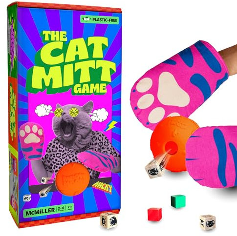 MCMILLER ENTERTAINMENT The Cat Mitt Game – Purr-fectly Funny Family Game Night Challenge for Kids Teens & Adults | Hiss-terical Party Board Game, Indoor Table Top & Ideal for Families & Cat Lovers