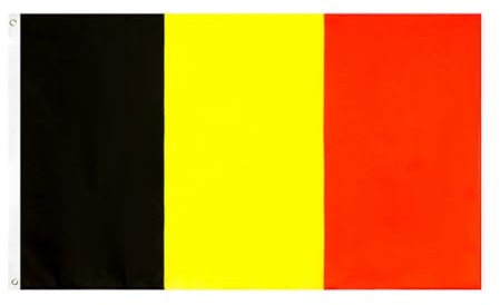 Rockreyoa Drapeau Belgique 90 x 150 cm avec œillets en laiton Article pour fans de football Drapeau national Belgique 90 x 150 cm