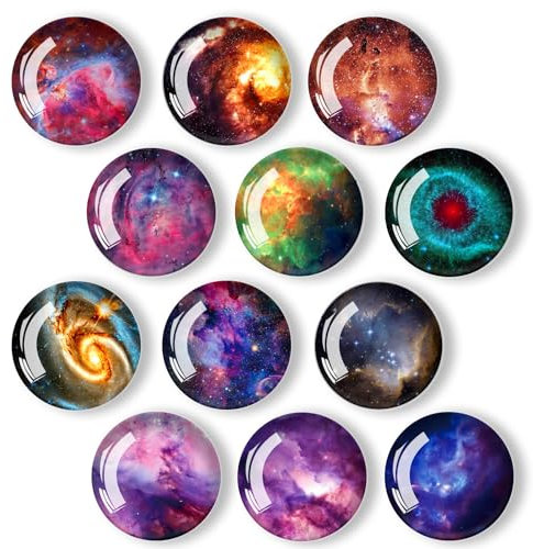 Kühlschrankmagnete, 12 Stück Kühlschrank Magnet, Magnete für Magnettafel für Kühlschrank, Whiteboard, Pinnwand, Küche, Kinder und Erwachsene Geschenk (Milchstraße)