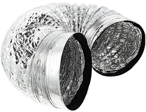 ORFOFE Flexible Aluminum Foil Air Duct Hose for Kitchen Exhaust with Fire Prevention Feature and Silver Double-Layer Thickened Material, for Kitchen Ventilation