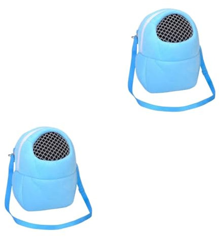 HAPINARY 2stücke Pet Carry Backpack Für Kleintiere Atmungsaktiver Baumwoll-Tragetasche Für Hamster Meerschweinchen Chinchilla Blau Sicher Bequem Für Unterwegs
