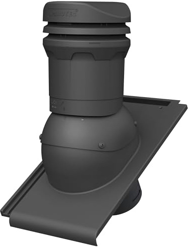 Parotec Cheminée d'aération DN 125 mm – hauteur 325 mm – aérateur de toit passif pour tuiles BRAAS TURMALIN – aération de toit | tuile de ventilation – RAL 7016 anthracite