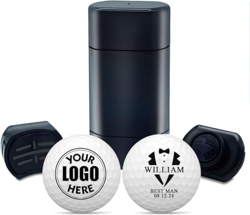 Customized Doppelkopf Golf Ball Stempel, Selbst Tinte Golf Stamper, Gekrümmte Oberfläche Design, Nachfüllbar Ausrichtung Marker Doppelfunktion Golf Ball Linie Stempel, Golf Zubehör, Geschenk Für Papa