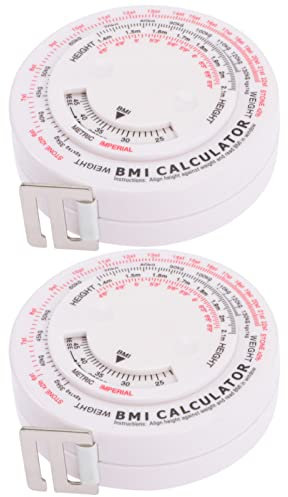 DOITOOL 3 Ensembles Ruban À Mesurer Bmi Ruban À Mesurer La Taille Précis Lester Portable Measuring Tape Calculateur Bmi Bande Calculatrice Bmi Règle Bmi Rétractable Pp Blanche 2 Pièces * 3