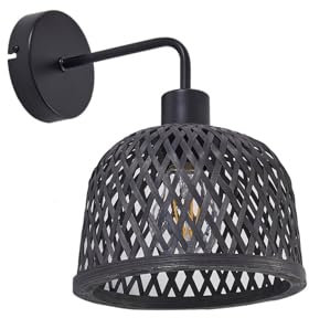 Lindby Wandleuchte, Wandlampe Innen Eskil (Modern) in Schwarz (1 flammig E27) - Holz Wandleuchten Wandstrahler Wandbeleuchtung Schlafzimmer/Wohnzimmer Wohnzimmerleuchte
