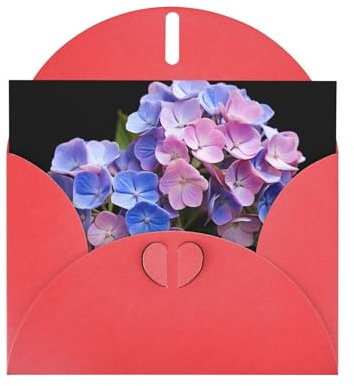 NNSOOD Belle carte de vœux imprimée hortensia – Papier nacré de qualité supérieure avec effet nacré éblouissant