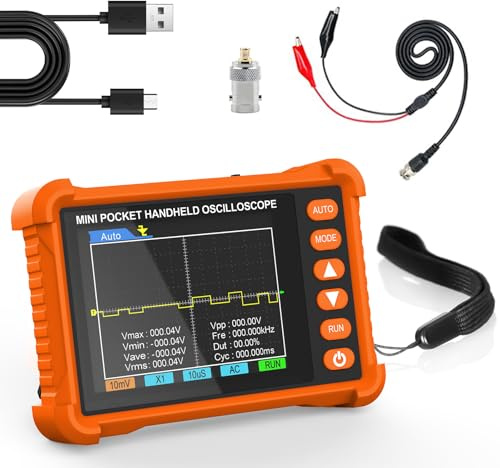 HOLDPEAK Handheld-Oszilloskop Mini - 2,8-Zoll-LCD Taschengerät, 250 kHz / 2,5 MSa/s, Auto-Trigger, ±40V Eingang, Portabler Tester für Schaltungs- & Elektronikreparatur