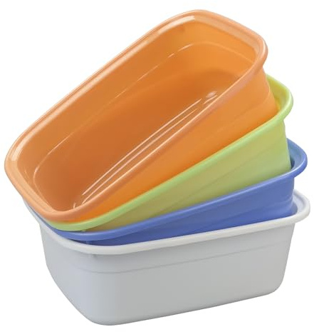 Uumitty 13L Washing up Bowl Basin, 4 Pcs Rectangular Multi-Purpose Bath Tub/Washing Sink for Kitchen, Bathroom, and Household Use
