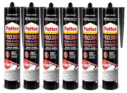 Pattex PRO 300 6er Set | Profi-Montagekleber für anspruchsvolle Projekte – ideal für Bau, Renovierung & Reparatur